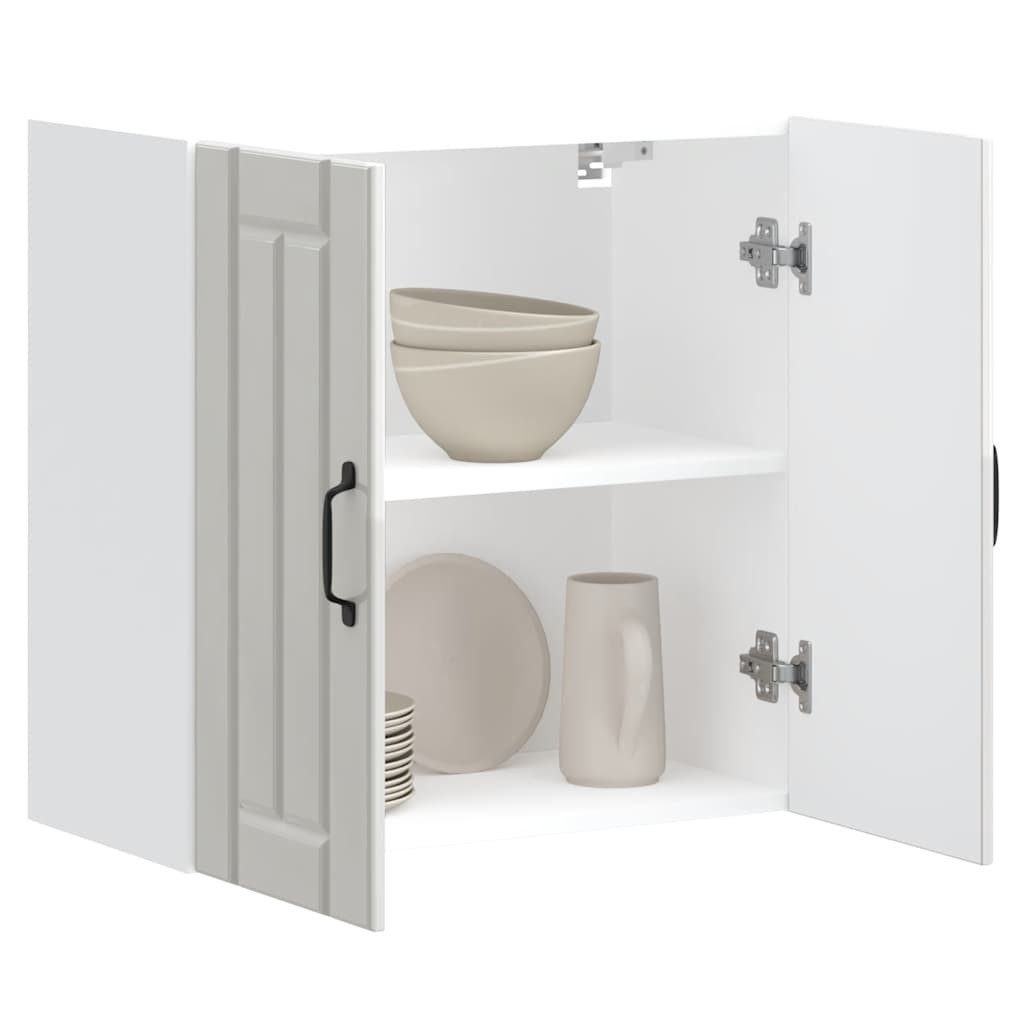 vidaXL Hängeschrank 60 x 31 x 60 cm Küchen-Hängeschrank Lucca Hochglanz-Weiß Spanplatte