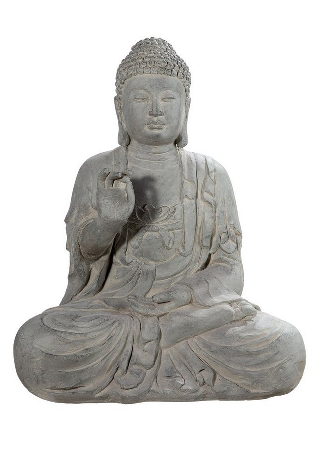 GILDE Dekofigur GILDE Skulptur Buddha Lotus - grau - H. 60,5cm x B. 52cm,  Kategorie: Figuren, Skulpturen & Statuen