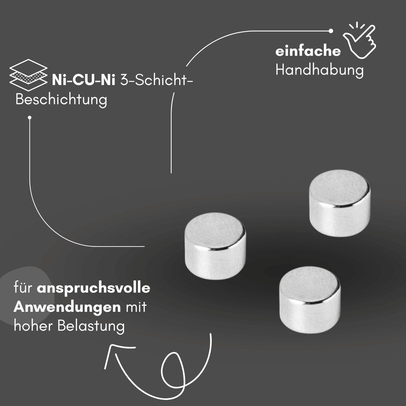 MaajeeKuto Magnet Neodym Magnet Ø3x2 mm N42 – Scheibenmagnet 218 g Haftkraft (50-St) – Bild 4 von 5