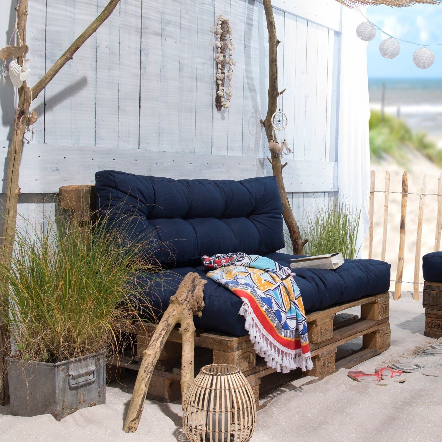 rundes Strandtuch GMD bunt Beach Living mit Strandlaken Collection, SEAHORSE (1-St), Mandala-Muster