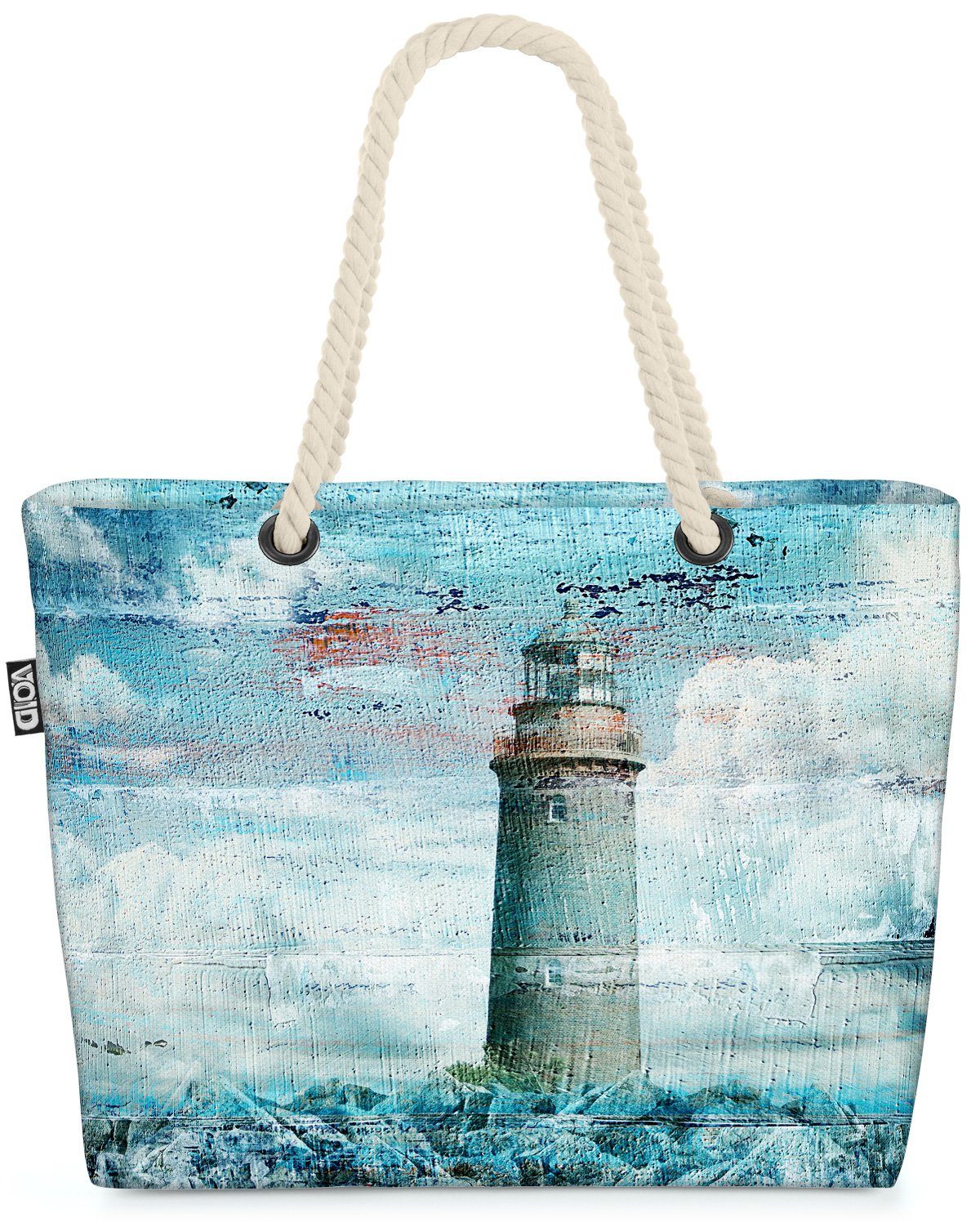Gemälde VOID Segeln Seereise Leuchtturm Strandtasche Nordsee Welle Ostsee (1-tlg), Boot Seefahrt