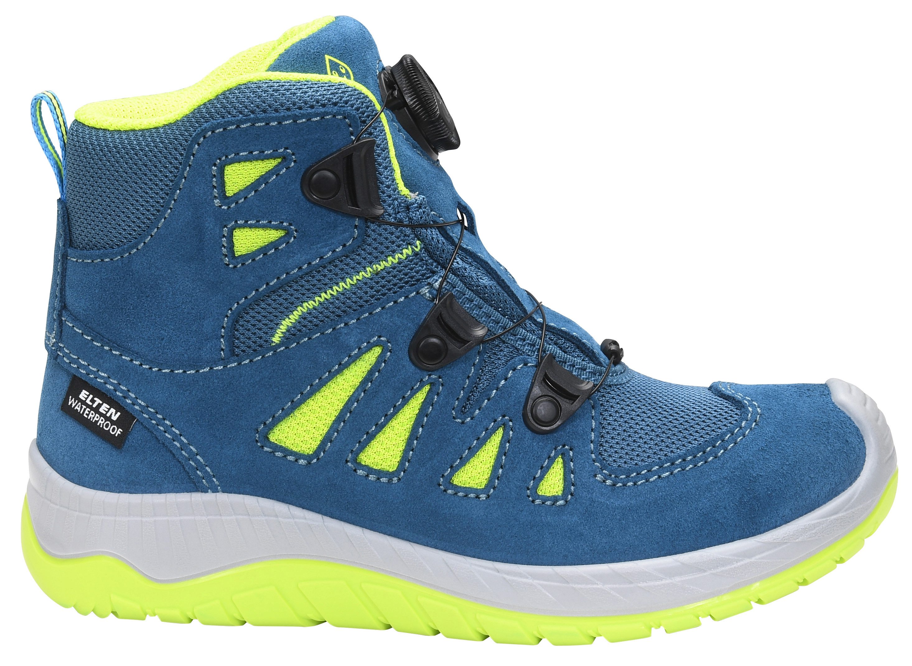 ELTEN MADDOX Kids BOA® petrol-lime Mid Sicherheitsstiefel (Schuhkarton, Paar)