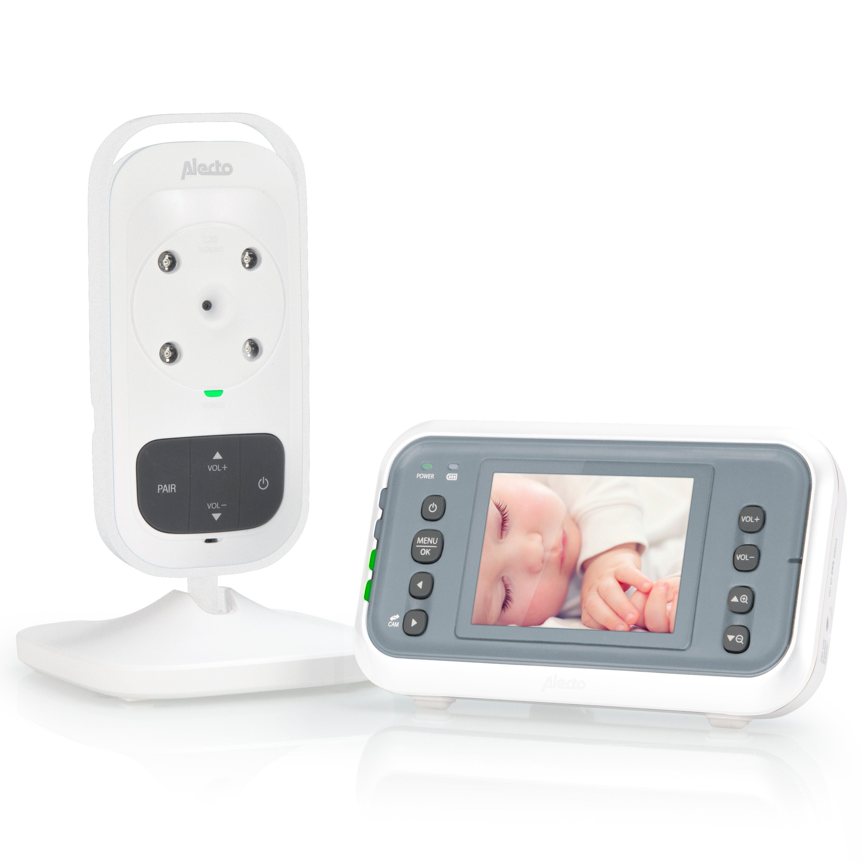 Alecto Video-Babyphone DVM-76, 1-tlg., Babyphone mit Kamera und 2.8"-Farbdisplay