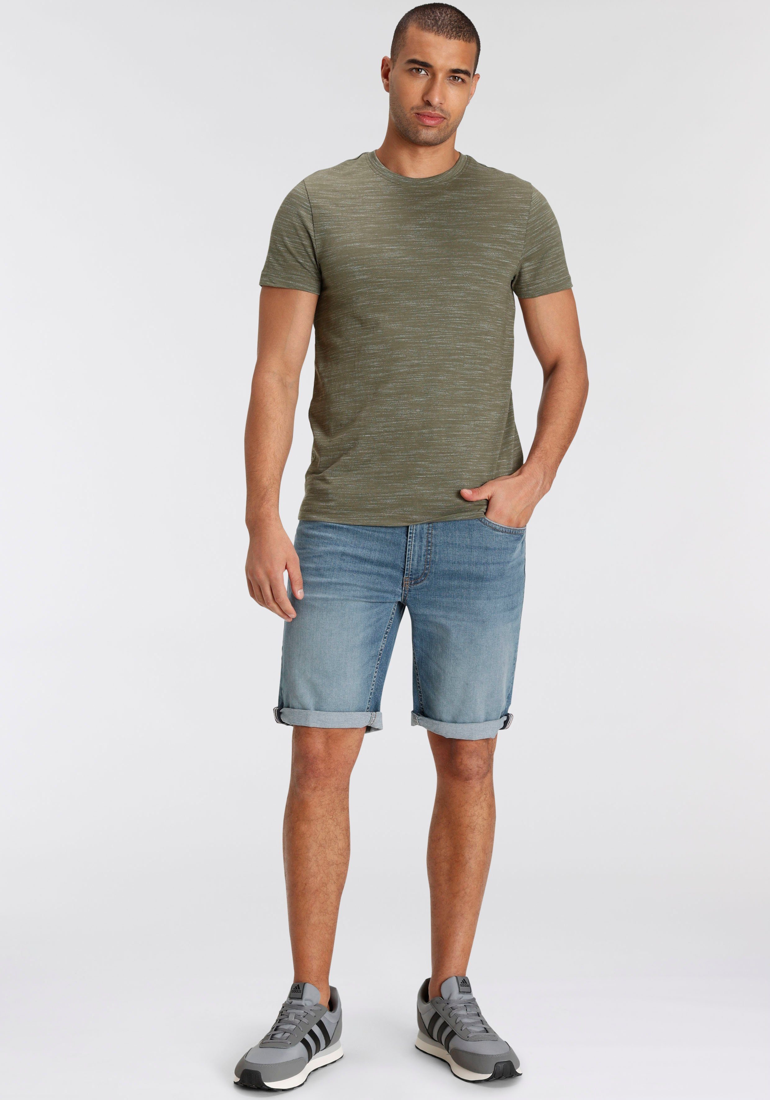 AJC T-Shirt Kurzarm, Regular Fit, meliert, Rundhalsausschnitt