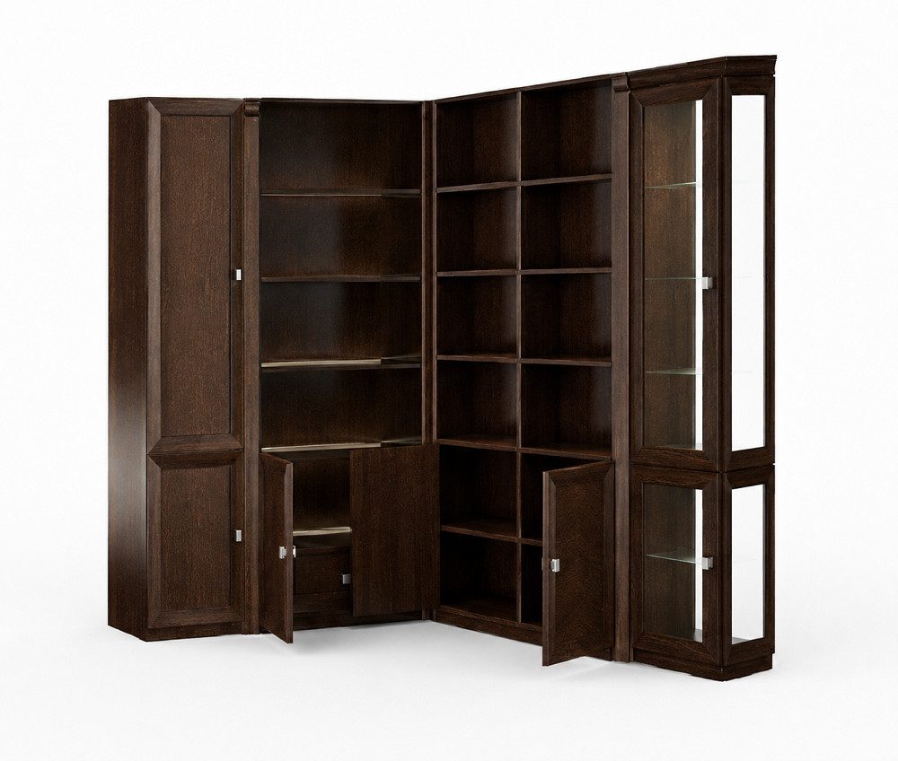 JVmoebel Eckschrank Brauner Eckschrank aus Holz mit klassischem Design und Stauraum (Büro-Eckschrank) Made in Europa