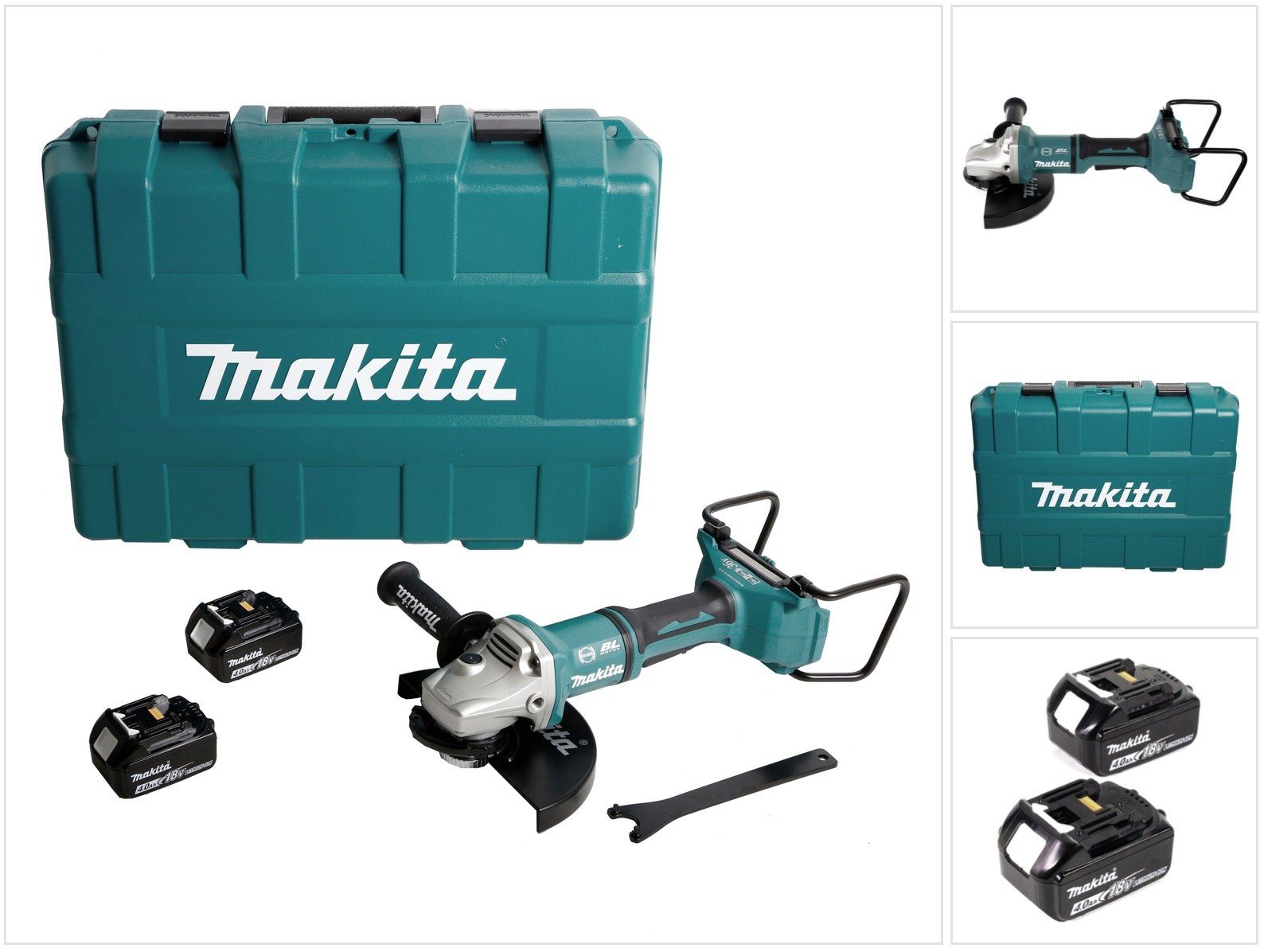 Makita Akku-Winkelschleifer DGA 900 MKX2 Akku Winkelschleifer 36V (2x18V) 230mm Brushless + 2x