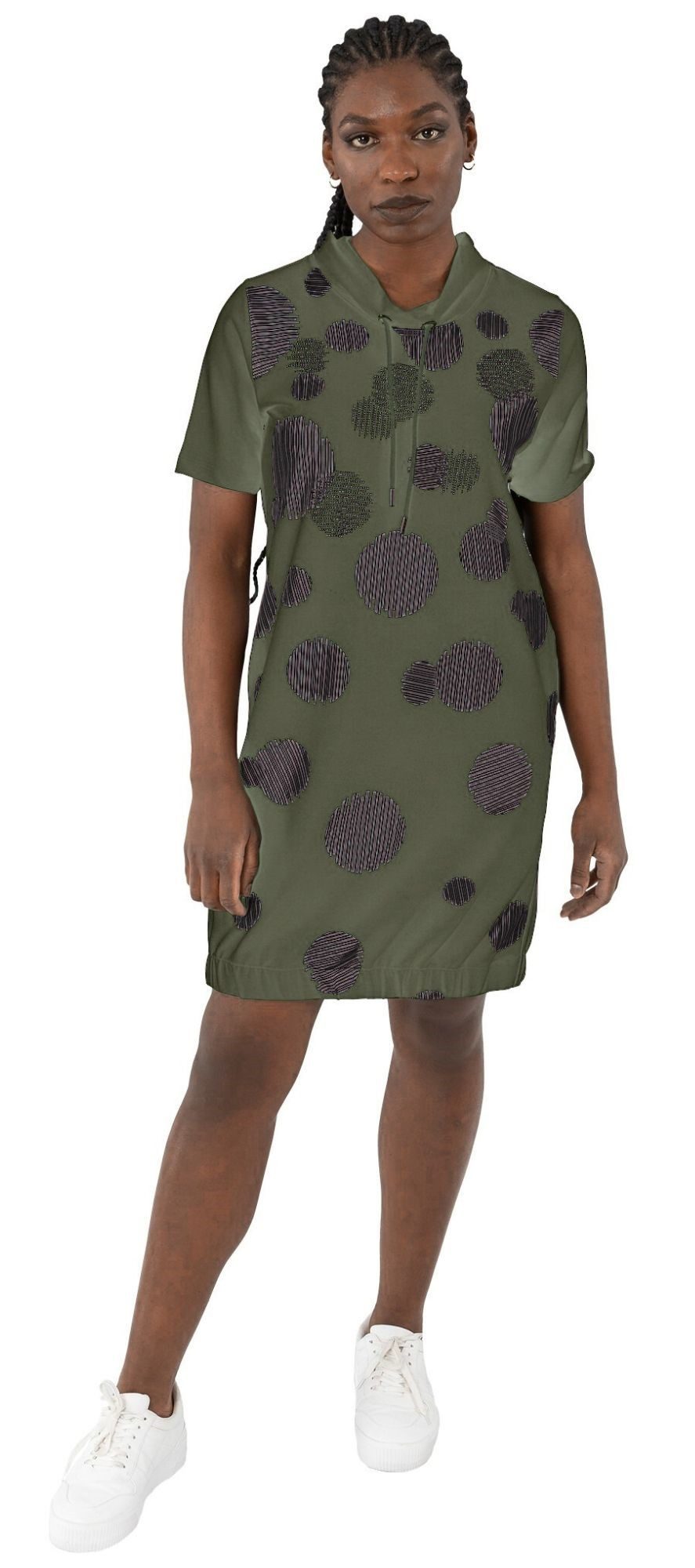 Gio Milano Sweatkleid G30-5101, mit Kreisen und funkelnden Strassbesatz Gum günstig online kaufen