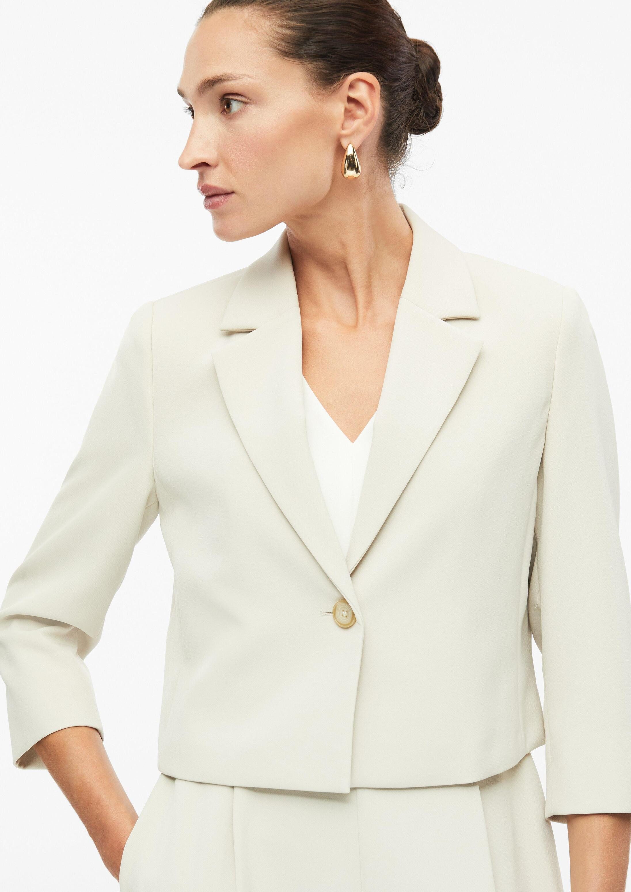 s.Oliver Jackenblazer Indoor-Jacke Cropped-Blazer mit 3/4-Ärmeln – Bild 4 von 5