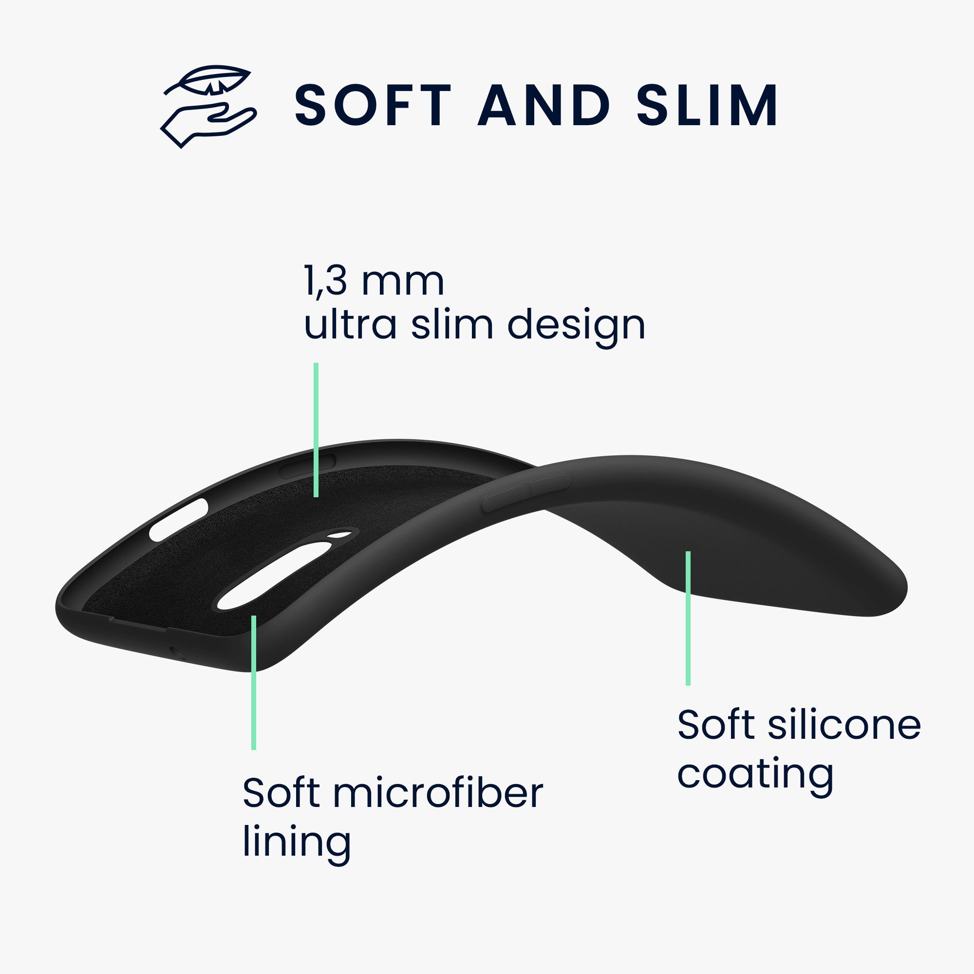 kwmobile Handyhülle Slim Case für OnePlus 6T, Hülle Silikon Handy - Handyhülle gummiert