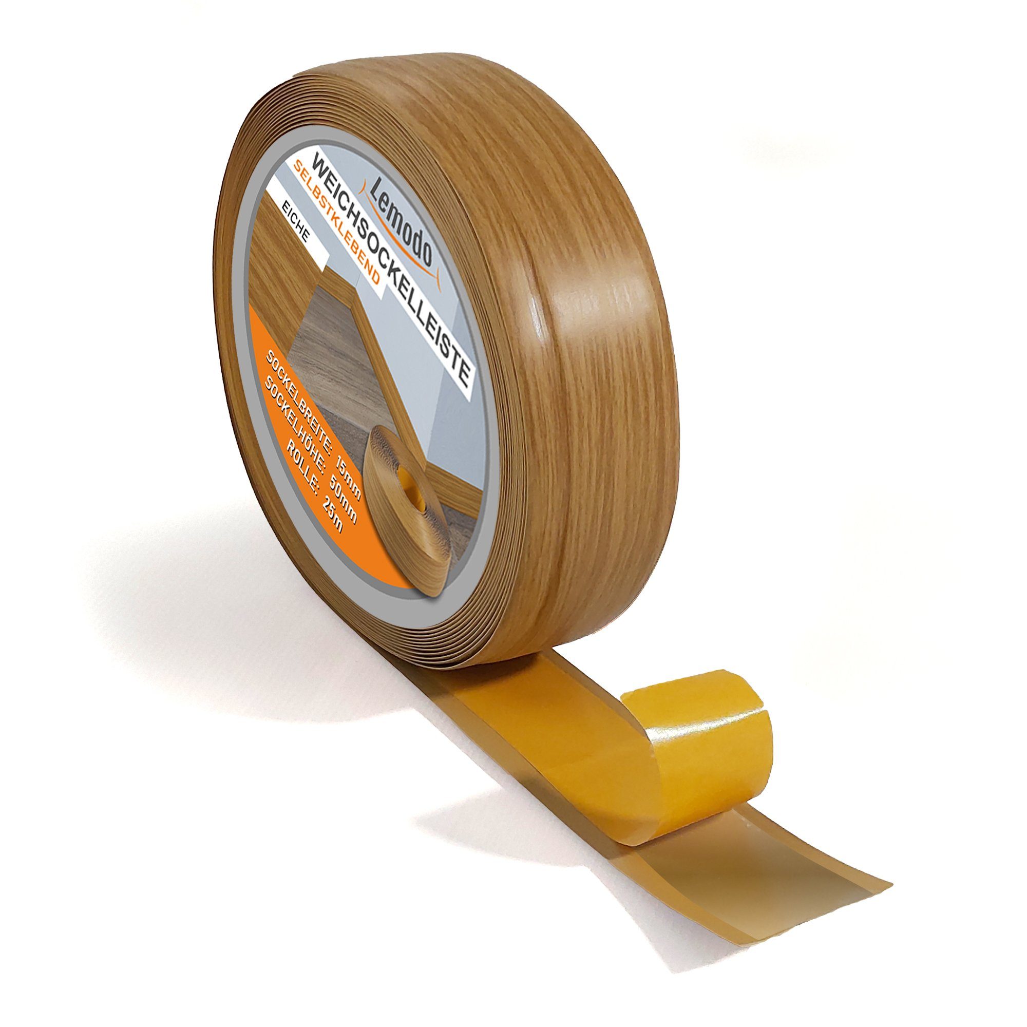 Lemodo Sockelleiste Weichsockelleiste selbstklebend, L: 2500 cm, 1-St., Weichsockelleiste, Winkel, 50mm, flexibel, selbstklebend