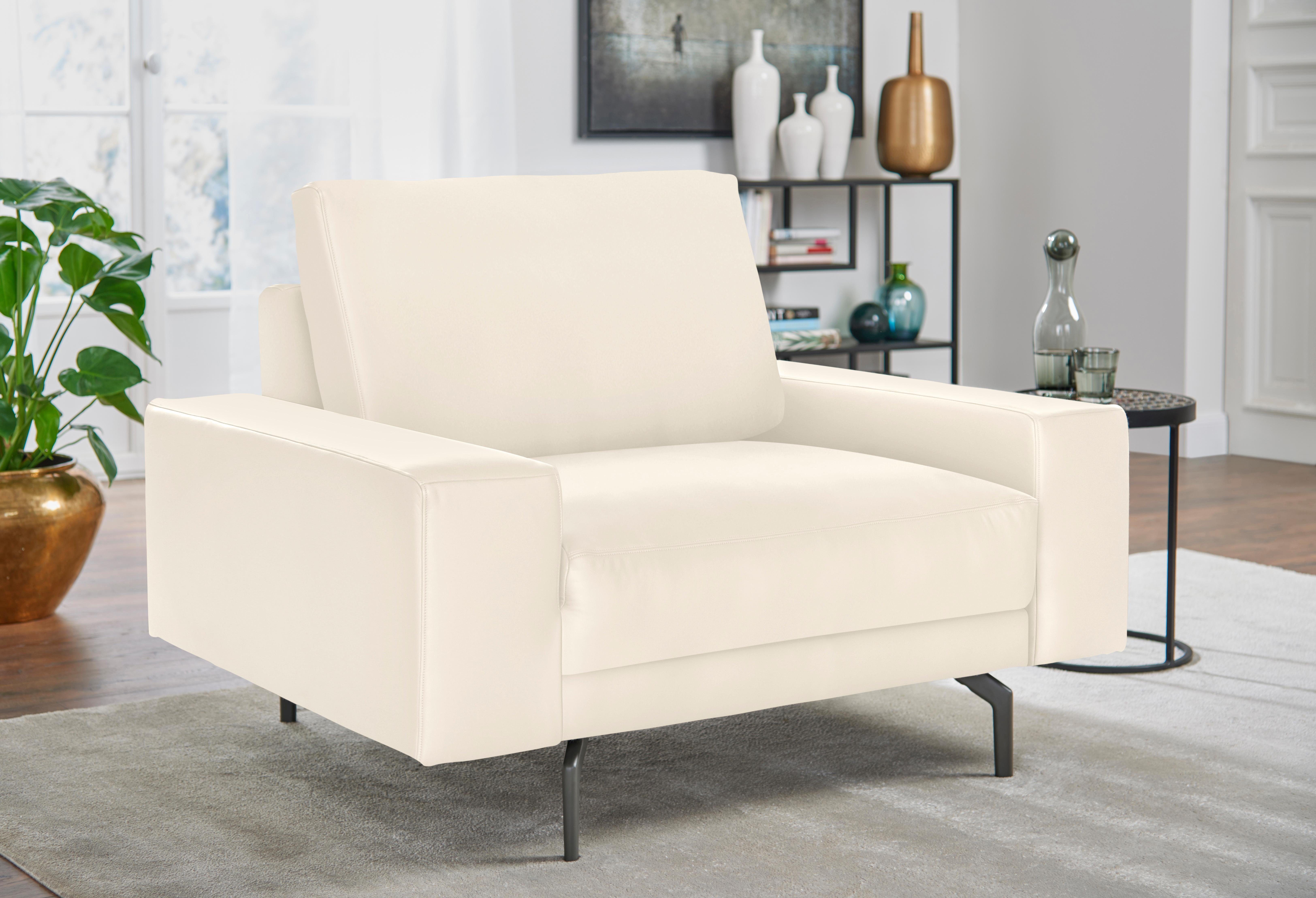 hülsta sofa Sessel hs.450, Armlehne breit niedrig, Alugussfüße in umbragrau, Breite 120 cm