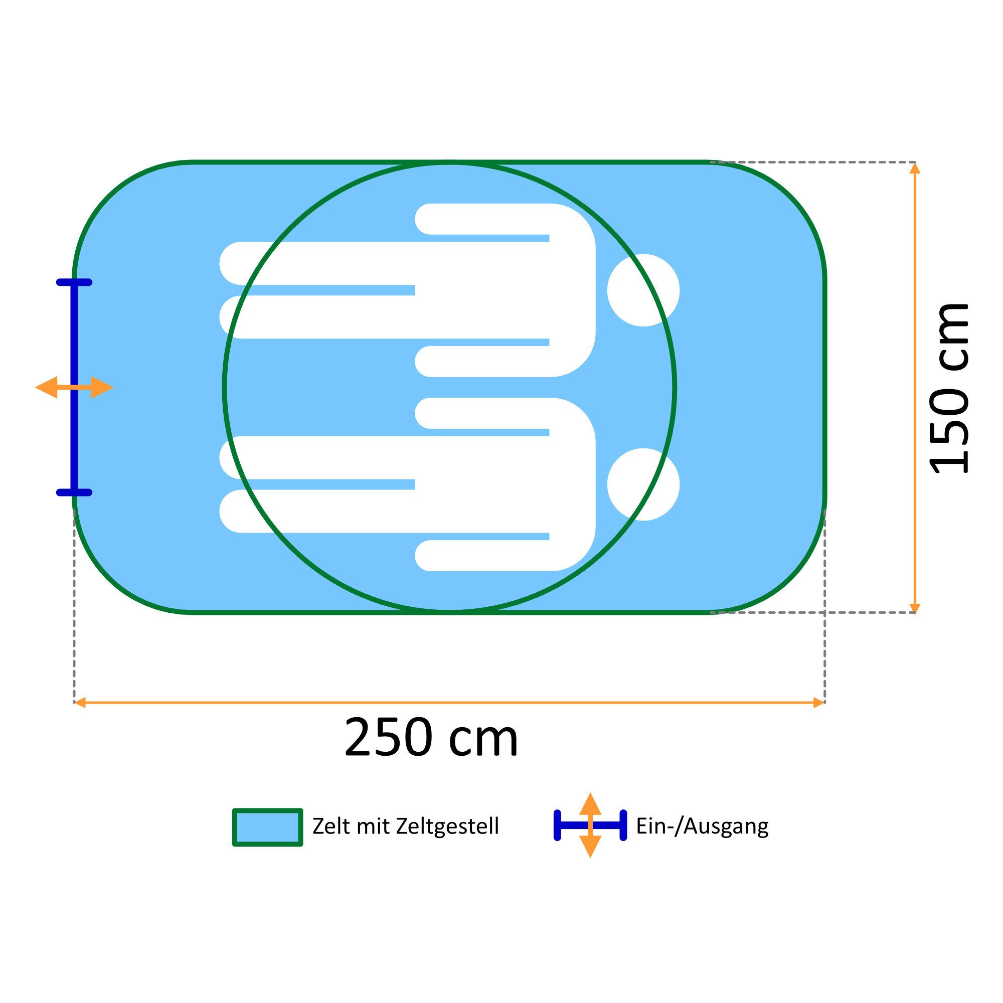 CampFeuer Wurfzelt Zelt Quiki für 2 Personen, Creme / Beige, Wurfzelt Aufbau in 2 Sekunde, Personen: 2
