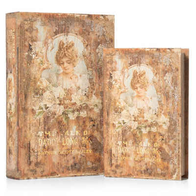 Moritz Etui Buchattrappe Dame Frau Vintage Blumen irrelevant, Buch Safe Box Schatulle Buchhülle Geldversteck Buchtresor