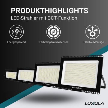 LUXULA LED Flutlichtstrahler LED CCT Fluter, 100 W, warm-, neutral-, kaltweiß, 10000 lm, IP65, LED fest integriert, warmweiß, neutralweiß, Tageslichtweiß, kaltweiß