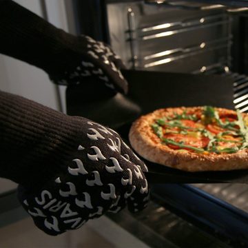 Navaris Grillhandschuhe, Grill Handschuhe feuerfeste Ofenhandschuhe - hitzebeständig bis 500°C - Kochhandschuhe für Ofen BBQ Grillen - mit Silikon
