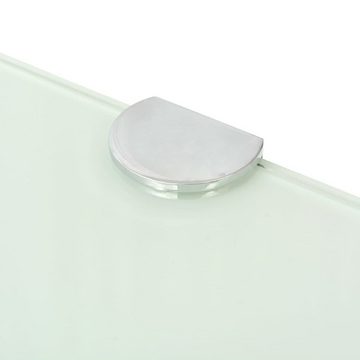 furnicato Wandregal Eckregal mit verchromten Halterungen Glas Weiß 45 x 45 cm