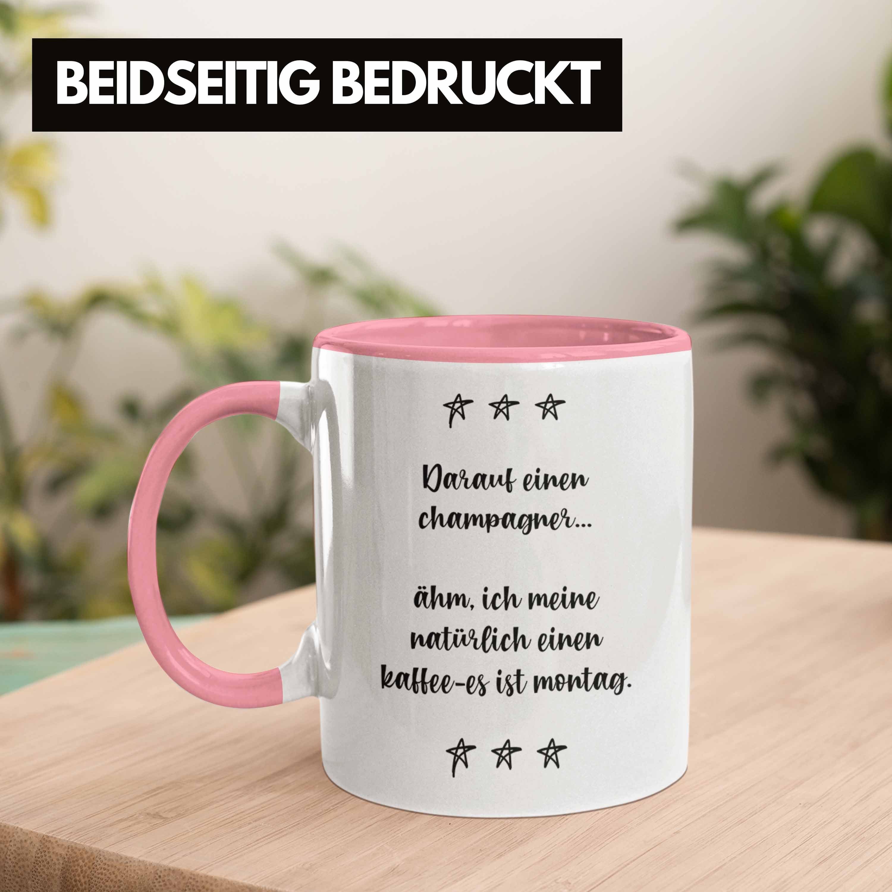 Trendation Tasse Trendation - Spruch Arbeit Kaffee Frauen mit Becher Tassen Tassen Büro Lustige Rosa für