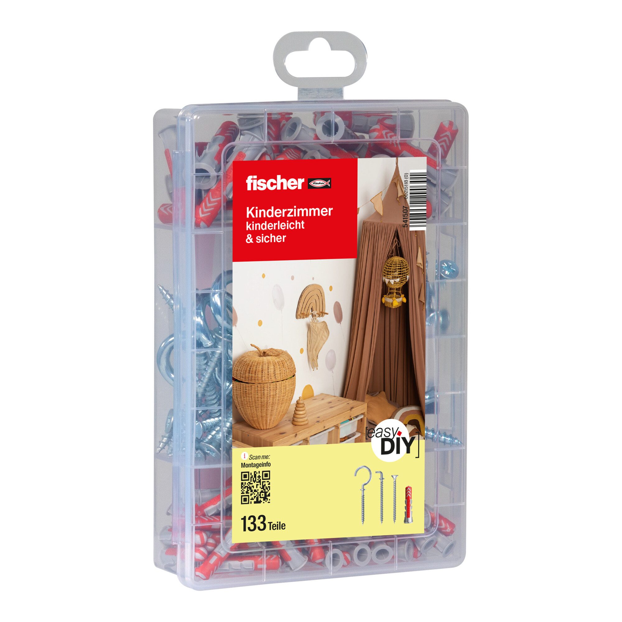 fischer Schrauben- und Dübel-Set fischer Kinderzimmer easyDIY Box + Schraube (133 Teile)