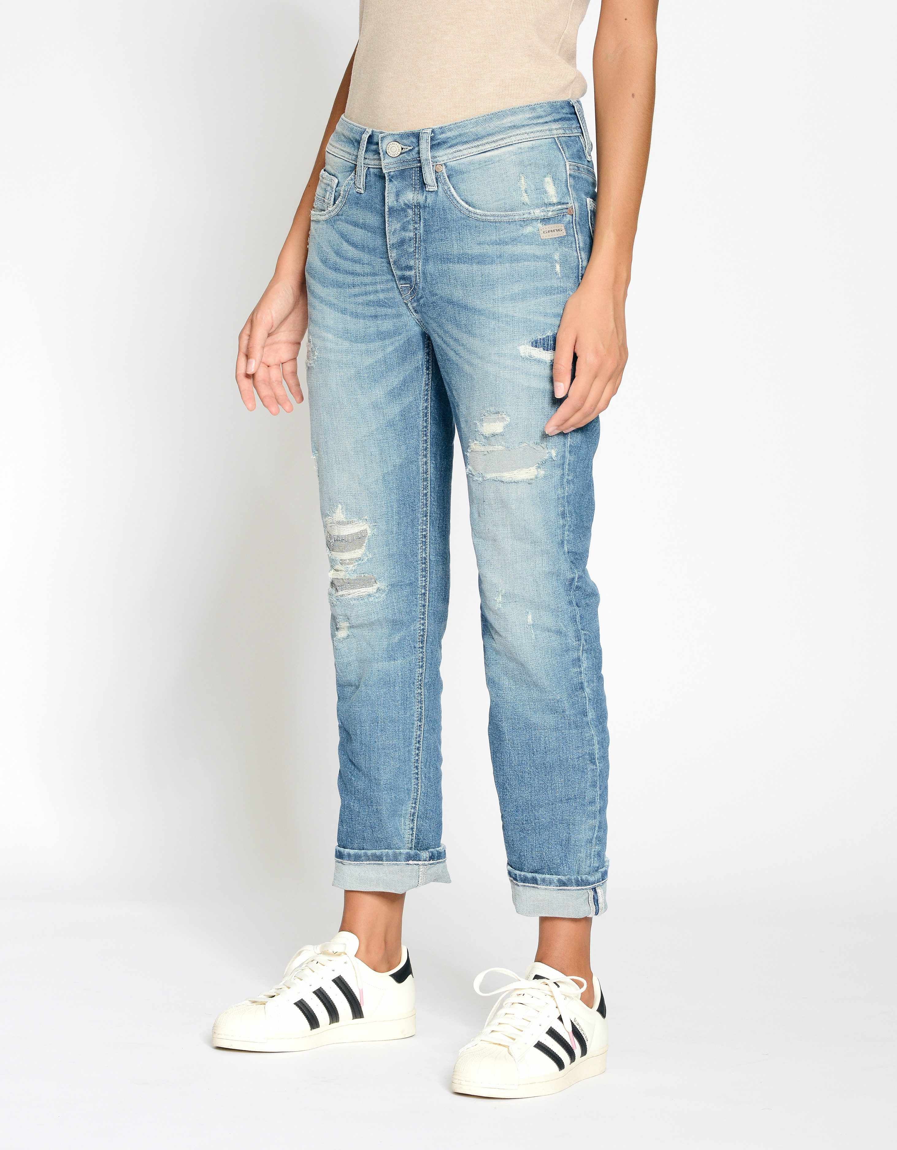 GANG Boyfriend-Jeans 94NICA CROPPED mit geraden und verkürzten Beinverlauf