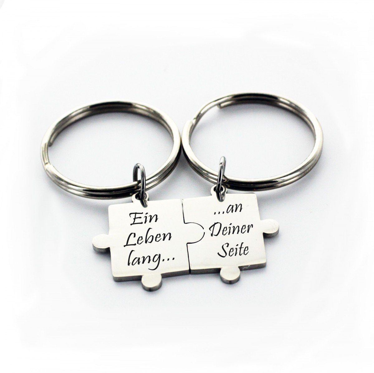 Lieblingsmensch Брелки Partner Set Puzzleteile - Ein Leben lang - ein tolles Geschenk, Robuste und filigrane Lasergravur