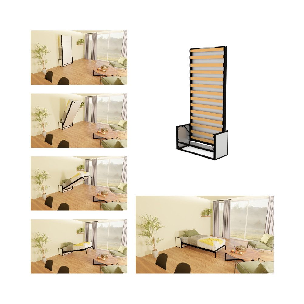 WallBedKing Schrankbett WallBedKing Schrankbett – Platzsparendes Vertikales Wandbett 200 cm