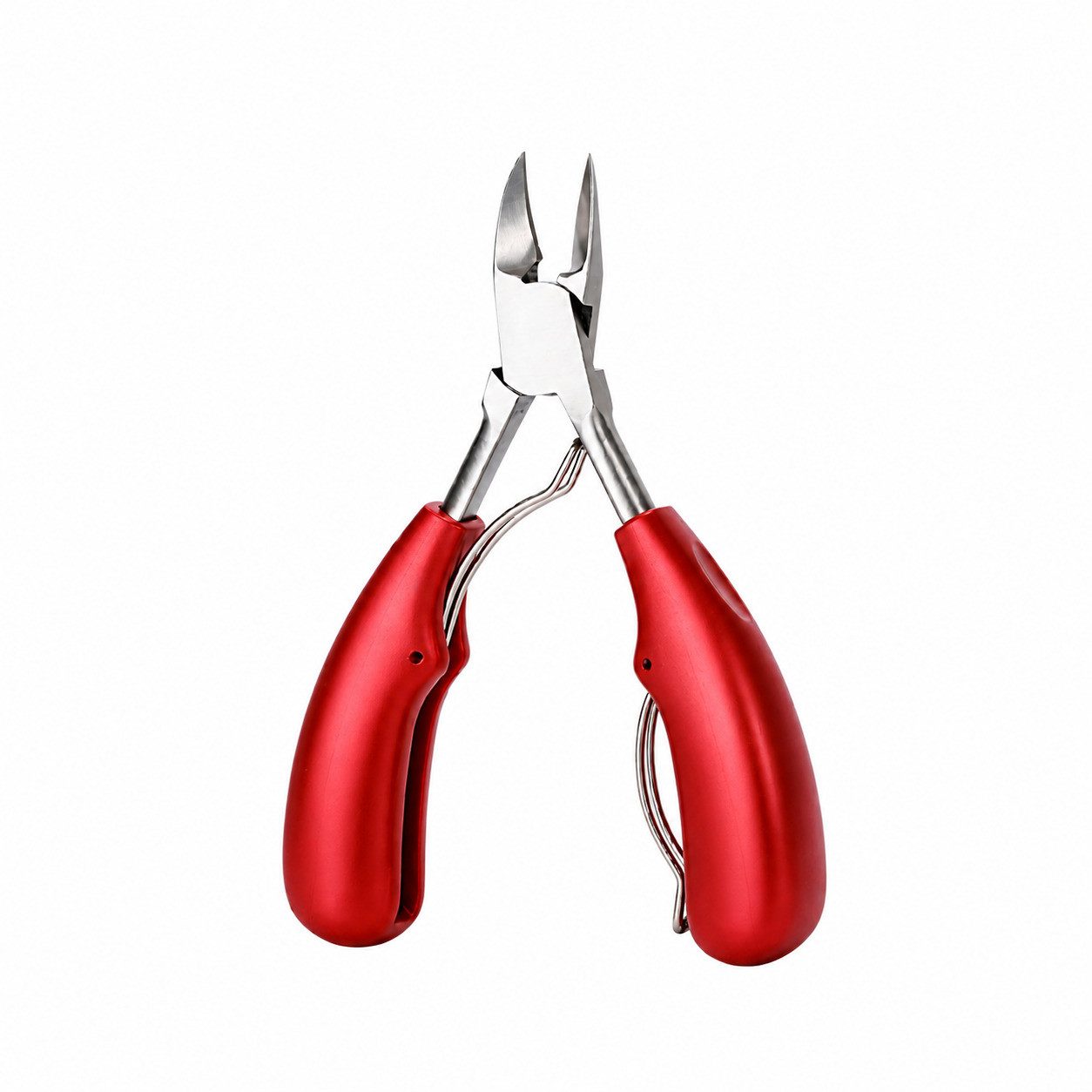 COOL-i ® Fußnagelknipser Profi-Zehennagelknipser für dicke & eingewachsene Nägel, Präzisionszange aus Edelstahl mit rutschfestem Griff in Schwarz,Rot