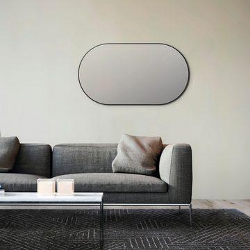Talos Badspiegel Picasso schwarz 50x90 cm, hochwertiger Aluminiumrahmen
