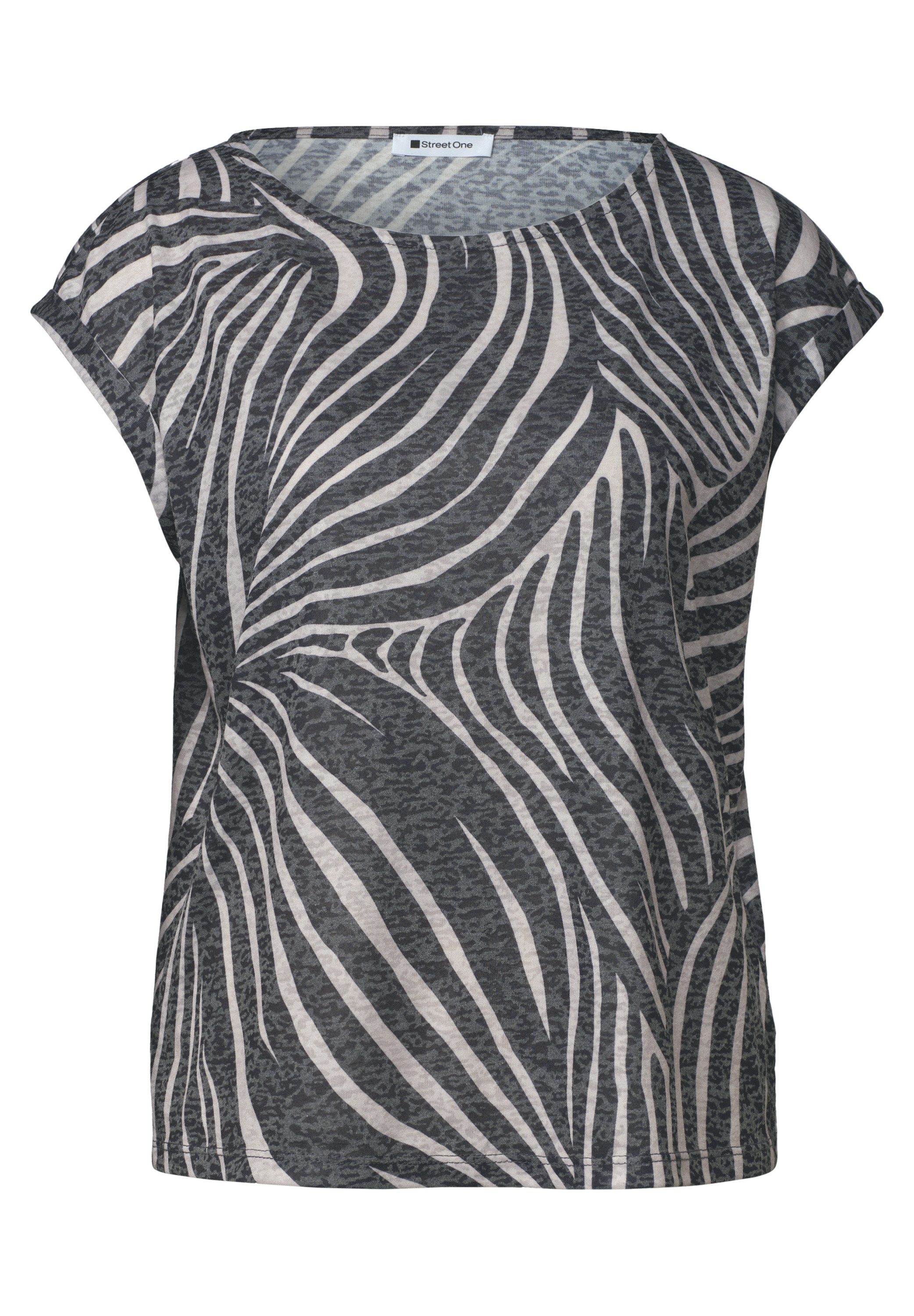 STREET ONE Shirttop Sommershirt im Ausbrenner-Look/mit Allover-Print – Bild 5 von 5