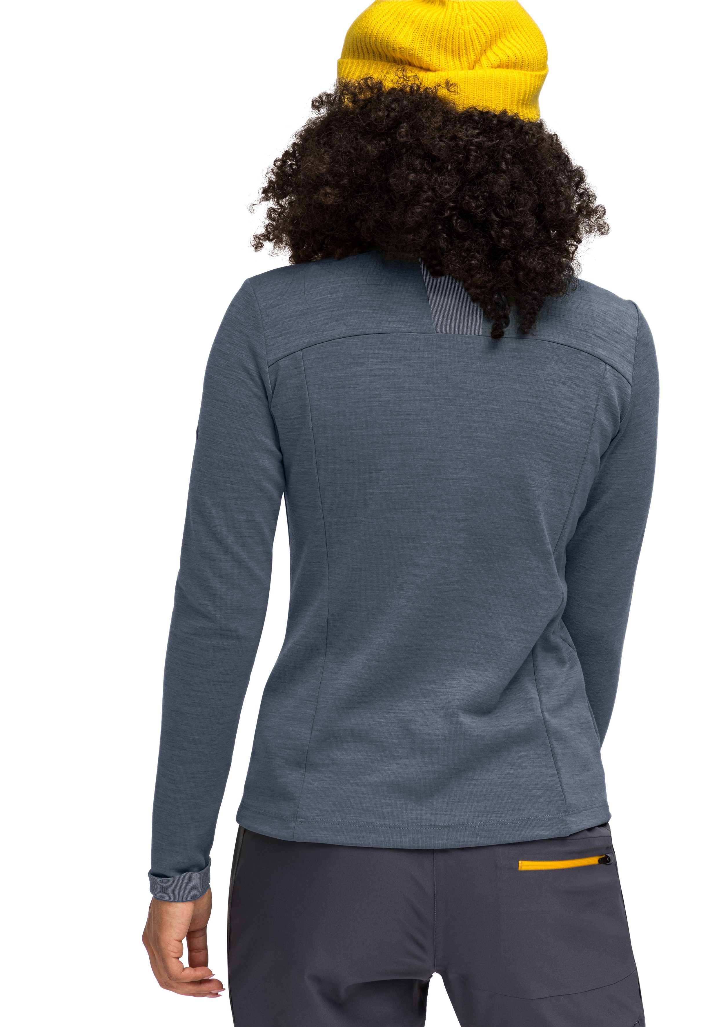 Outdoor-Aktivitäten Maier graublau Damen, Skutvik Sports W für Midlayer-Jacke Funktionsshirt ideal für