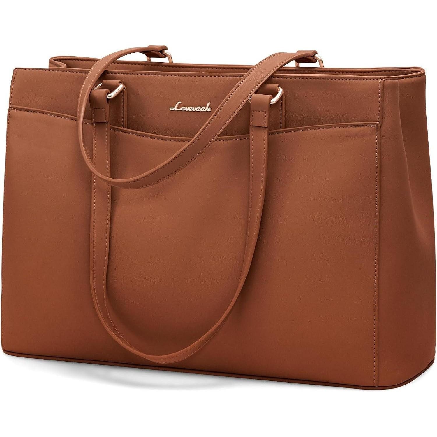 Laptoptasche Laptoptasche Damen Aktentasche Schultertasche Braun 15,6 Zoll