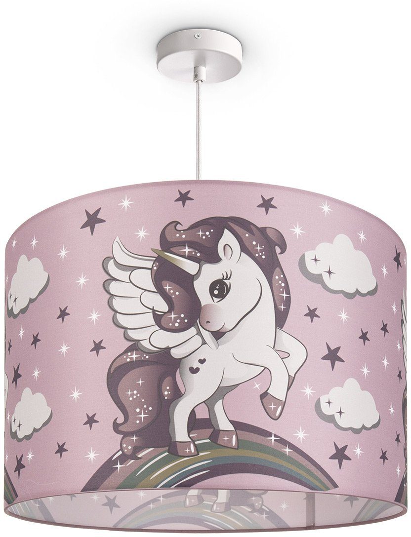 Paco LED E27 ohne Kinderlampe Cosmo 213, Leuchtmittel, Deckenlampe Einhorn, Lampe Kinderzimmer Mit Pendelleuchte Home