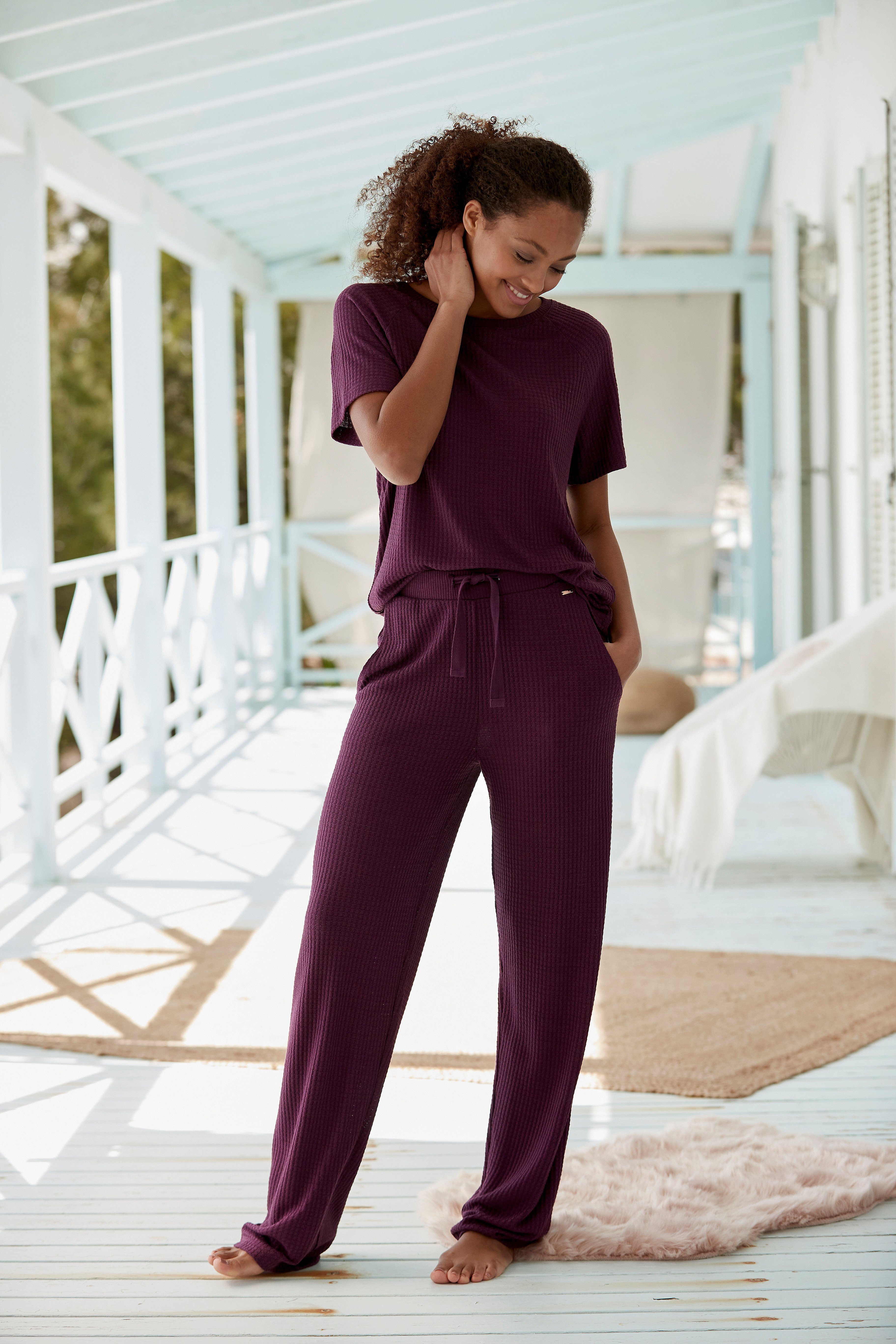 bordeaux s.Oliver Loungeanzug Loungehose Loungewear,