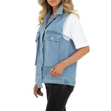 Ital-Design Jeansjacke Damen Freizeit Jeansstoff Jeansjacke in Blau