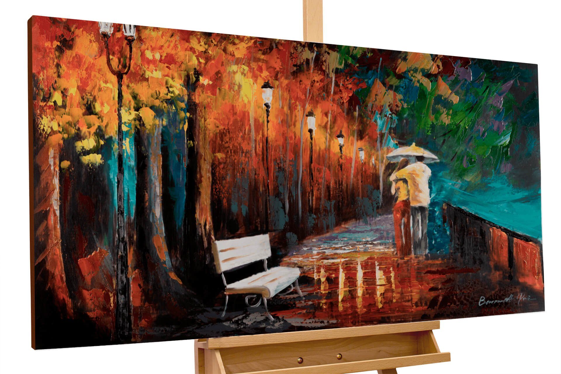 KUNSTLOFT Gemälde Mysteries of the Night 120x60 cm, Leinwandbild 100% HANDGEMALT Wandbild Wohnzimmer