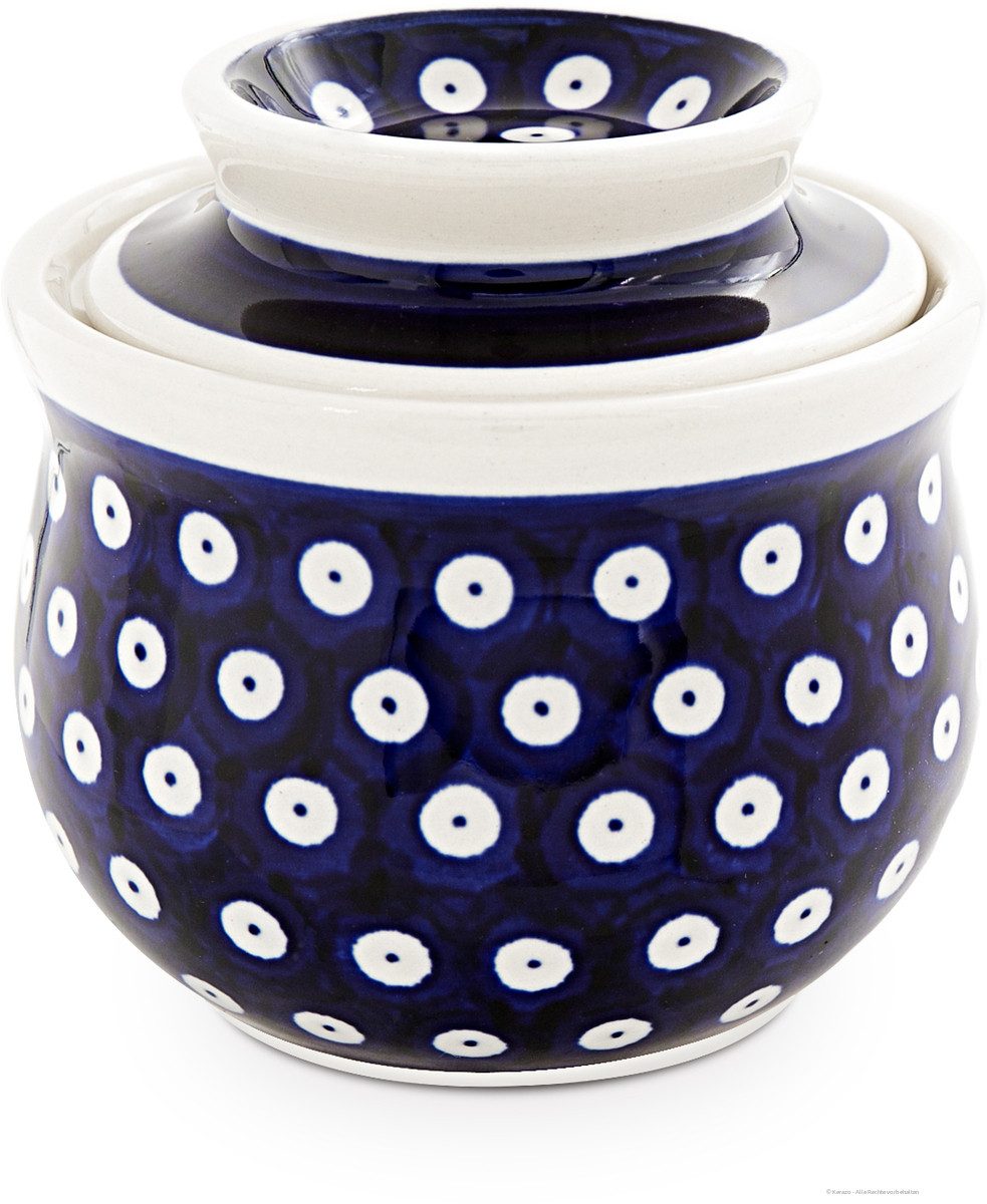 Bunzlauer Keramik Butterdose Bunzlauer Keramik Butterdose mit Wasserkühlung für 175g Butter Dekor42, Keramik