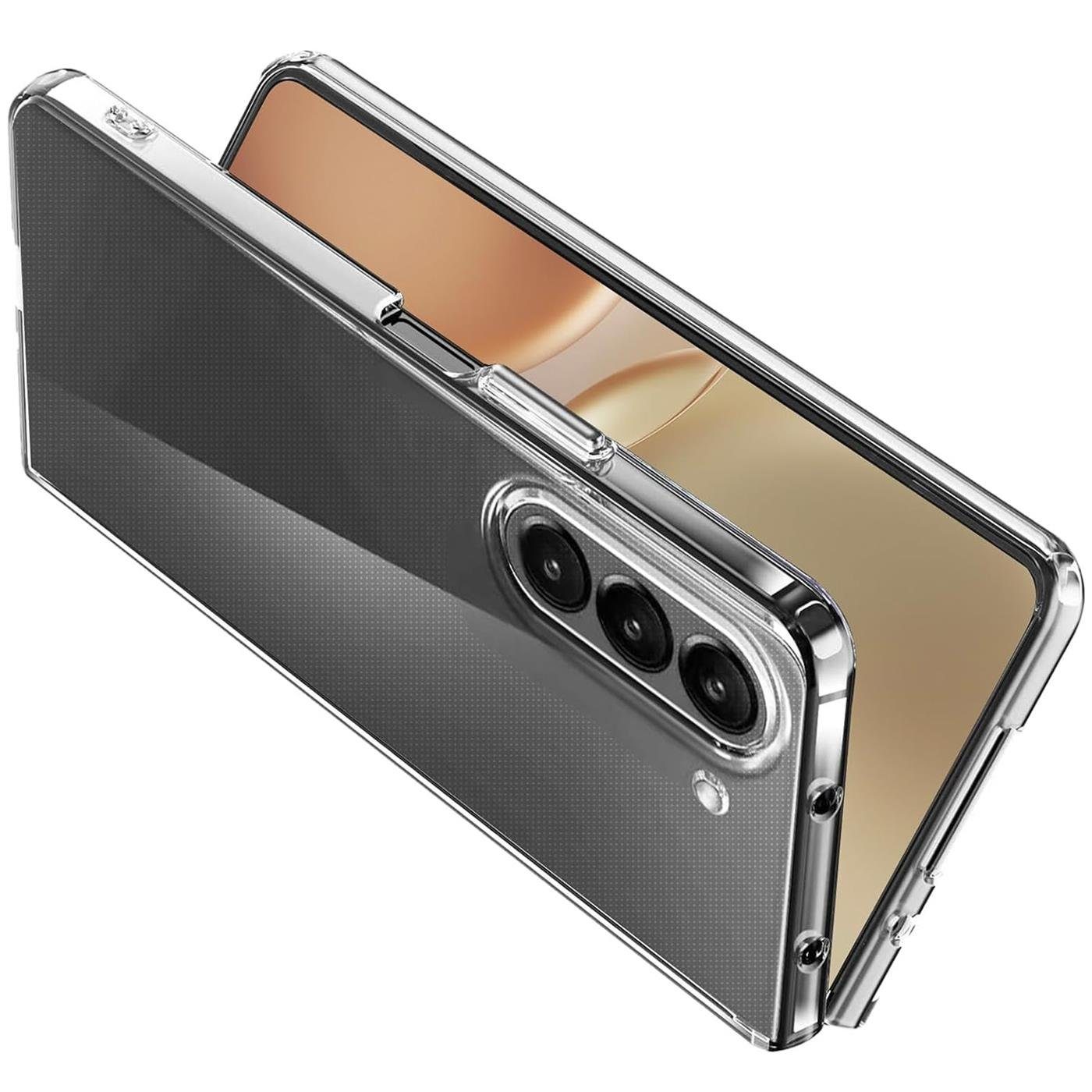 CoolGadget Handyhülle Silikon Handy Hülle Slim für Samsung Galaxy Z FOLD 5 7,6 Zoll, dünne TPU Schutzhülle Case in transparent / durchsichtig