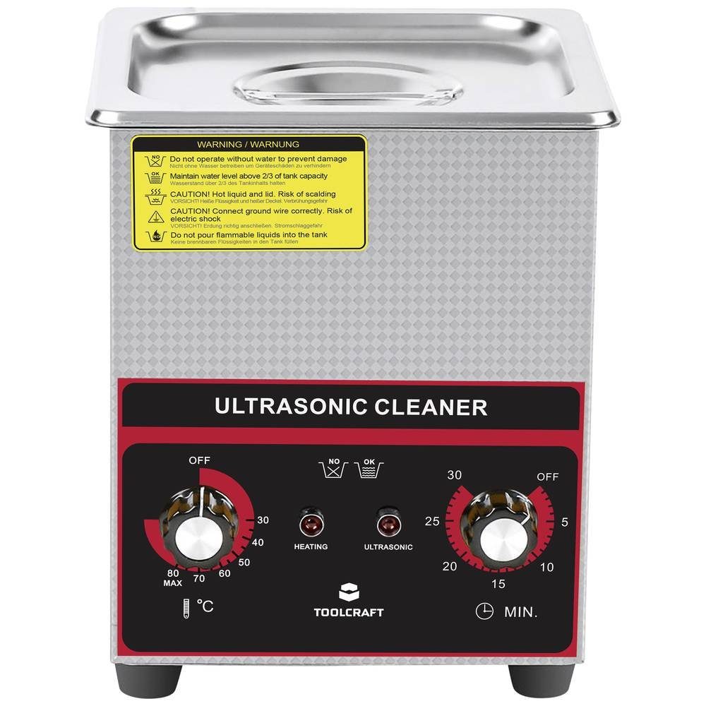 TOOLCRAFT Ultraschallreiniger Ultraschallreiniger 2 l TO-8705289, mit Heizung, mit Reinigungskorb