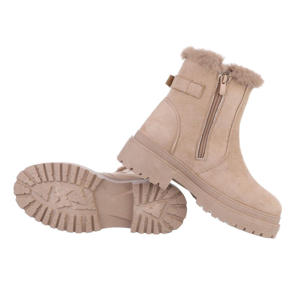 Ital-Design Damen Schnürschuhe Freizeit Plateaustiefelette Blockabsatz günstig online kaufen