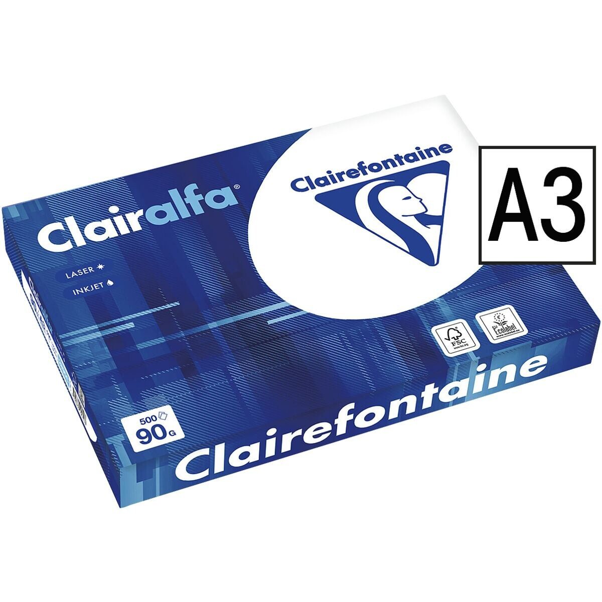 CLAIREFONTAINE Druckerpapier 2800, Format DIN A3, 90 g/m², 172 CIE, 500 Blatt