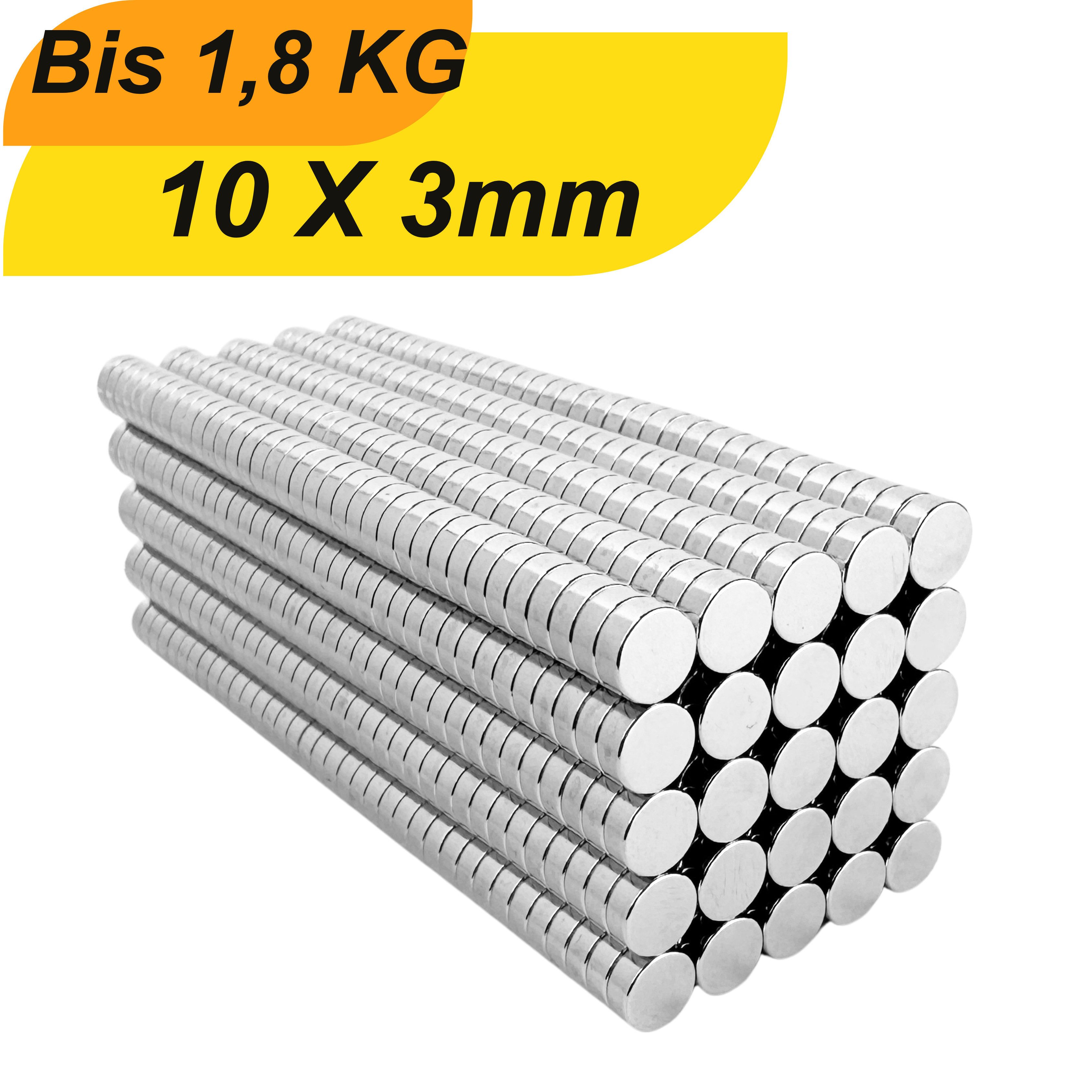 Magnet Neodym Magnet 10mm x 3 mm Supermagnete hohe Haftkraft Scheibenmagnet