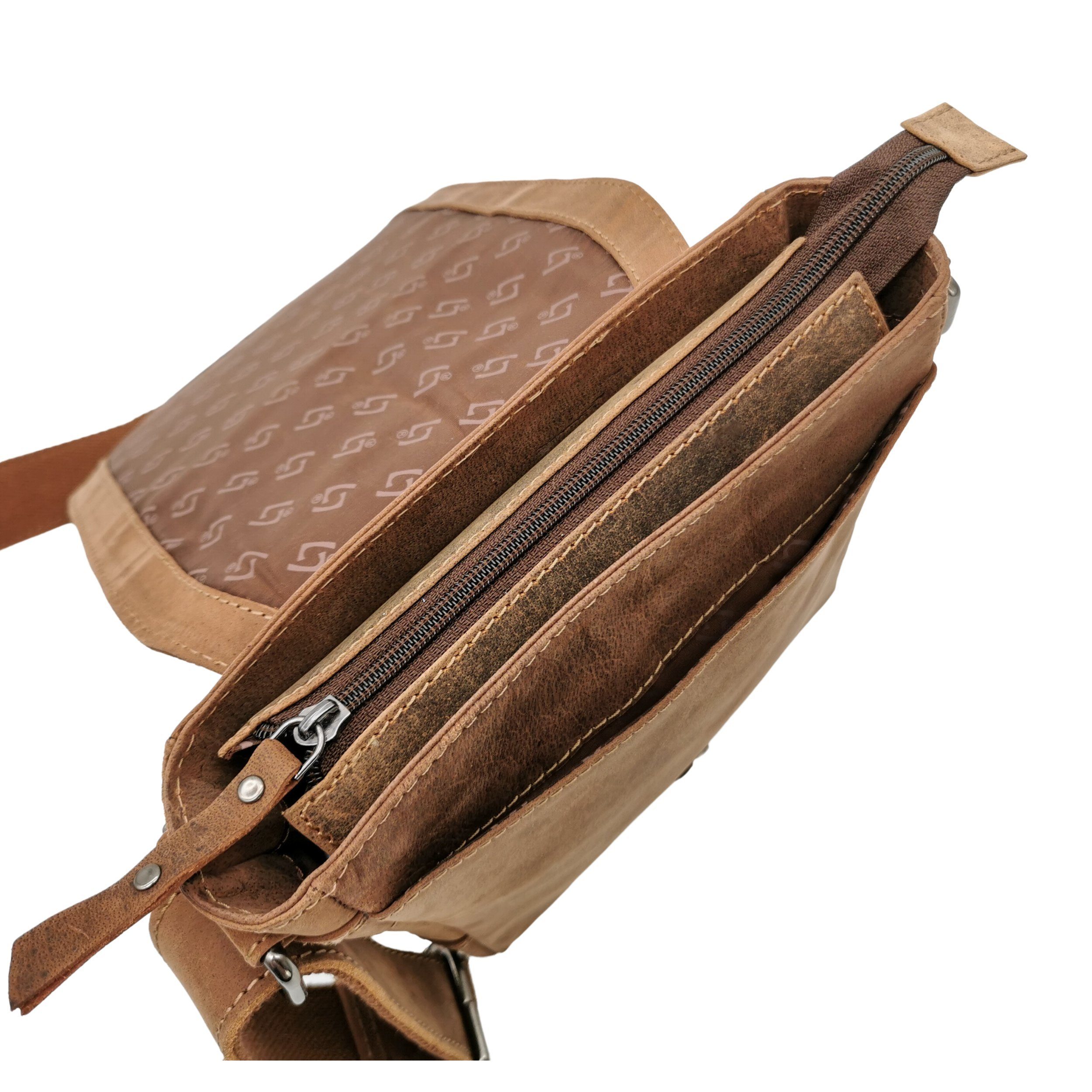 Landleder Messenger Bag BULL & SNAKE -Universal- Umhängetasche, Echtes Büffelleder