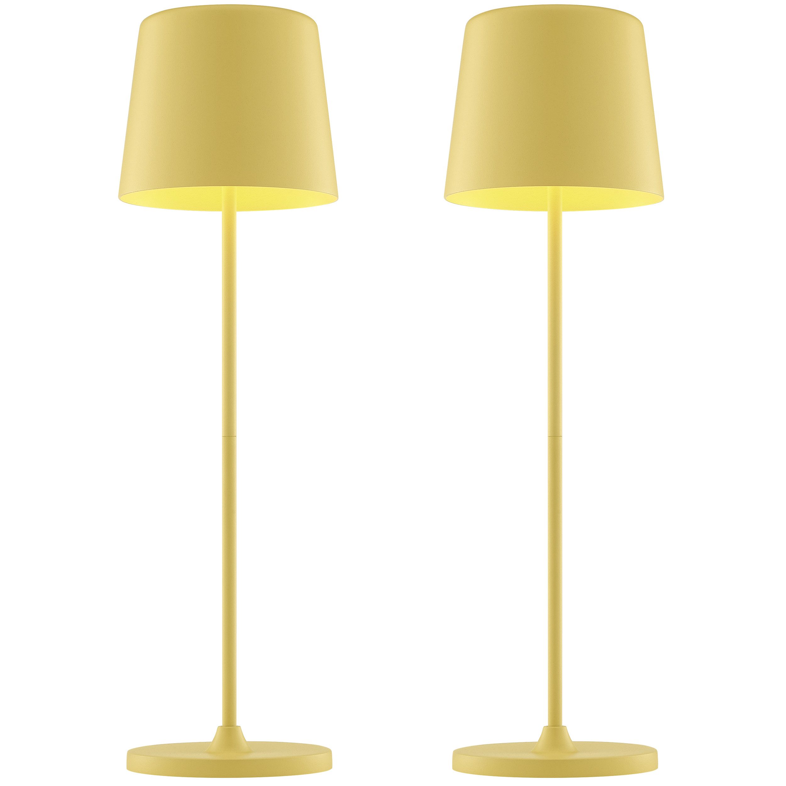 Brilliant LED Tischleuchte Kaami - mobile LED Außen Akku Tischlampe 2er-Set, Dimmfunktion, mehrere Helligkeitsstufen, LED fest integriert, Warmweiß, 310 lm, Touchdimmer, USB, Akku, Outdoor, Indoor, Akkuleuchte 37cm hoch