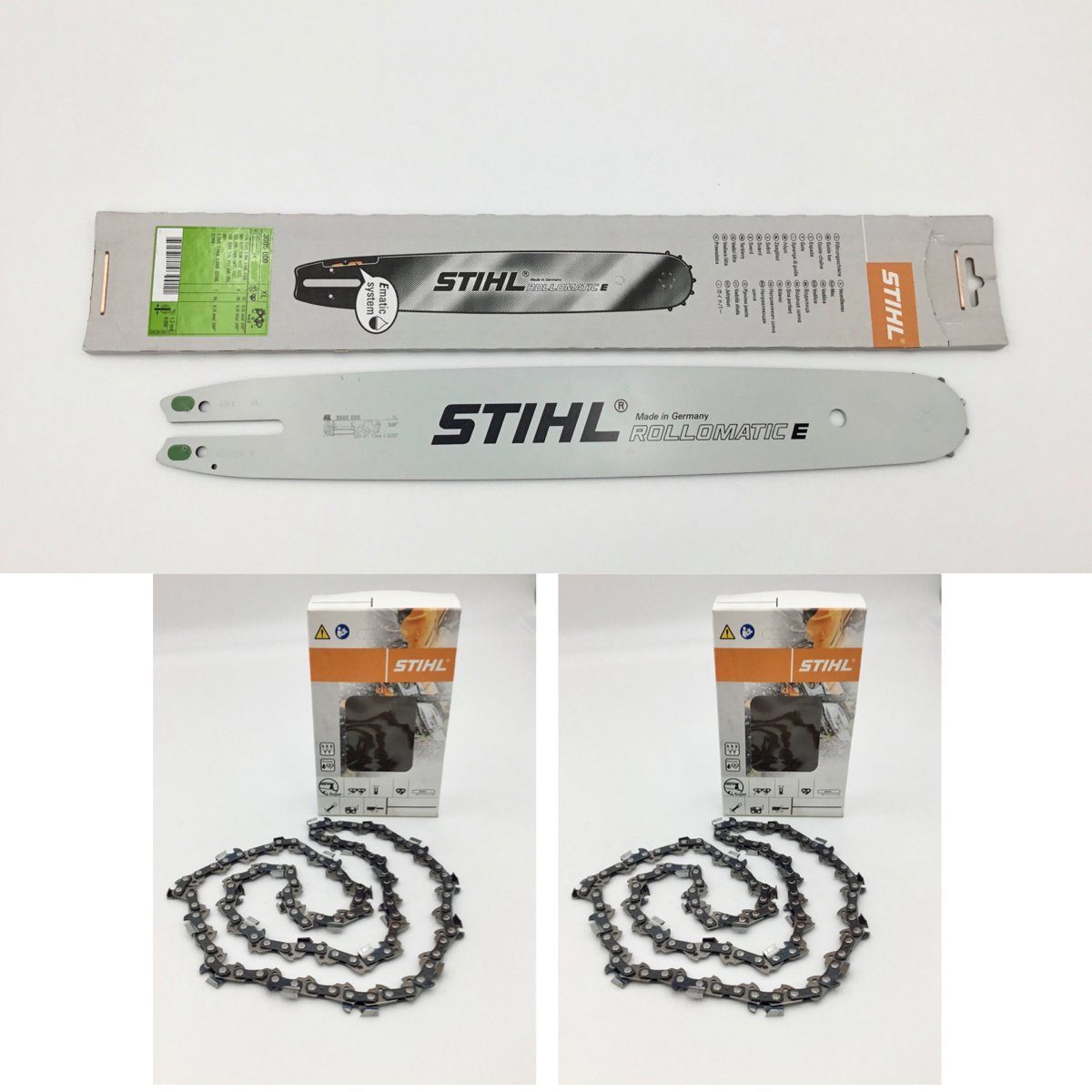 STIHL Führungsschiene Rollomatic E 35cm 3/8"P 30050004809 + 2x Kette, 1 ...