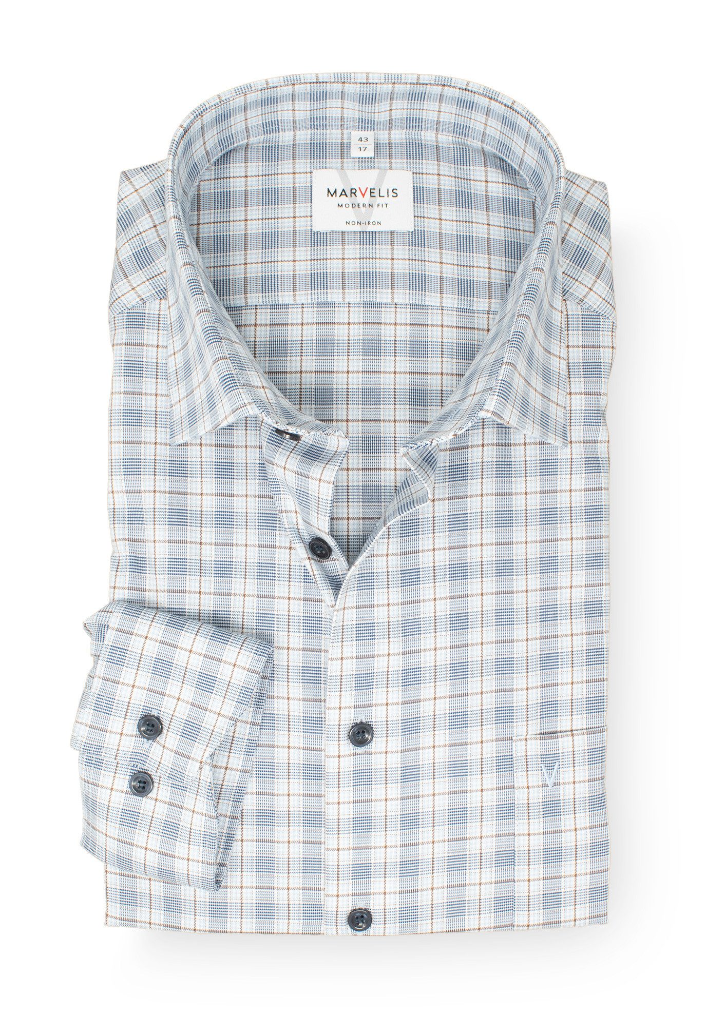 MARVELIS Businesshemd Modern Fit normale, leicht taillierte Schnittführung günstig online kaufen