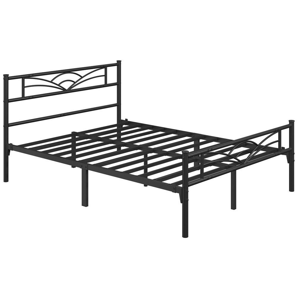 Yaheetech Bettgestell Metallbett, Bettrahmen mit Kopfteil, Doppel/Einzelbett 90x190/90x200/140x200cm