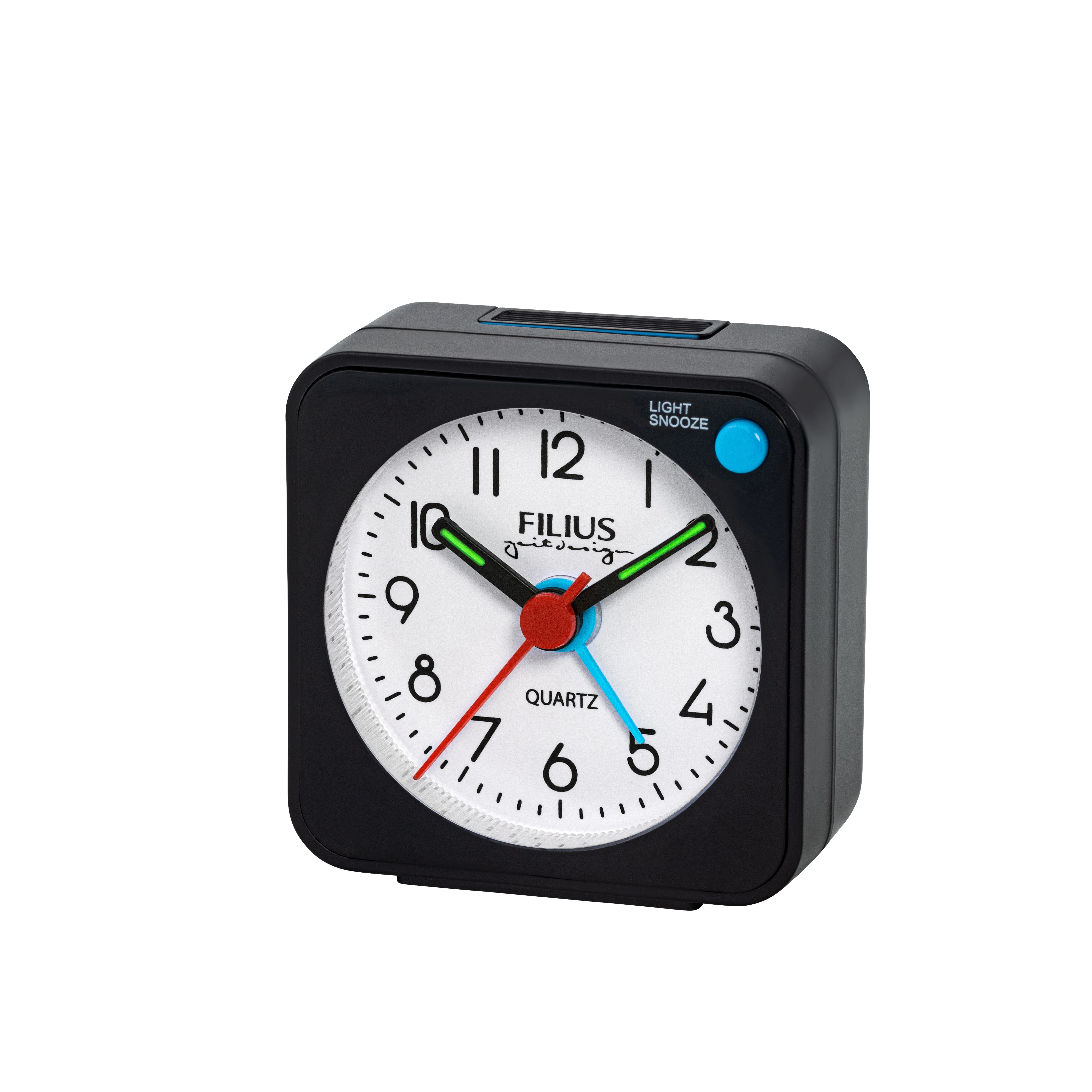 FILIUS zeitdesign Quarzwecker Wecker, Reisewecker, Schlafzimmer, Leuchtzeiger,schleichende Sekunde