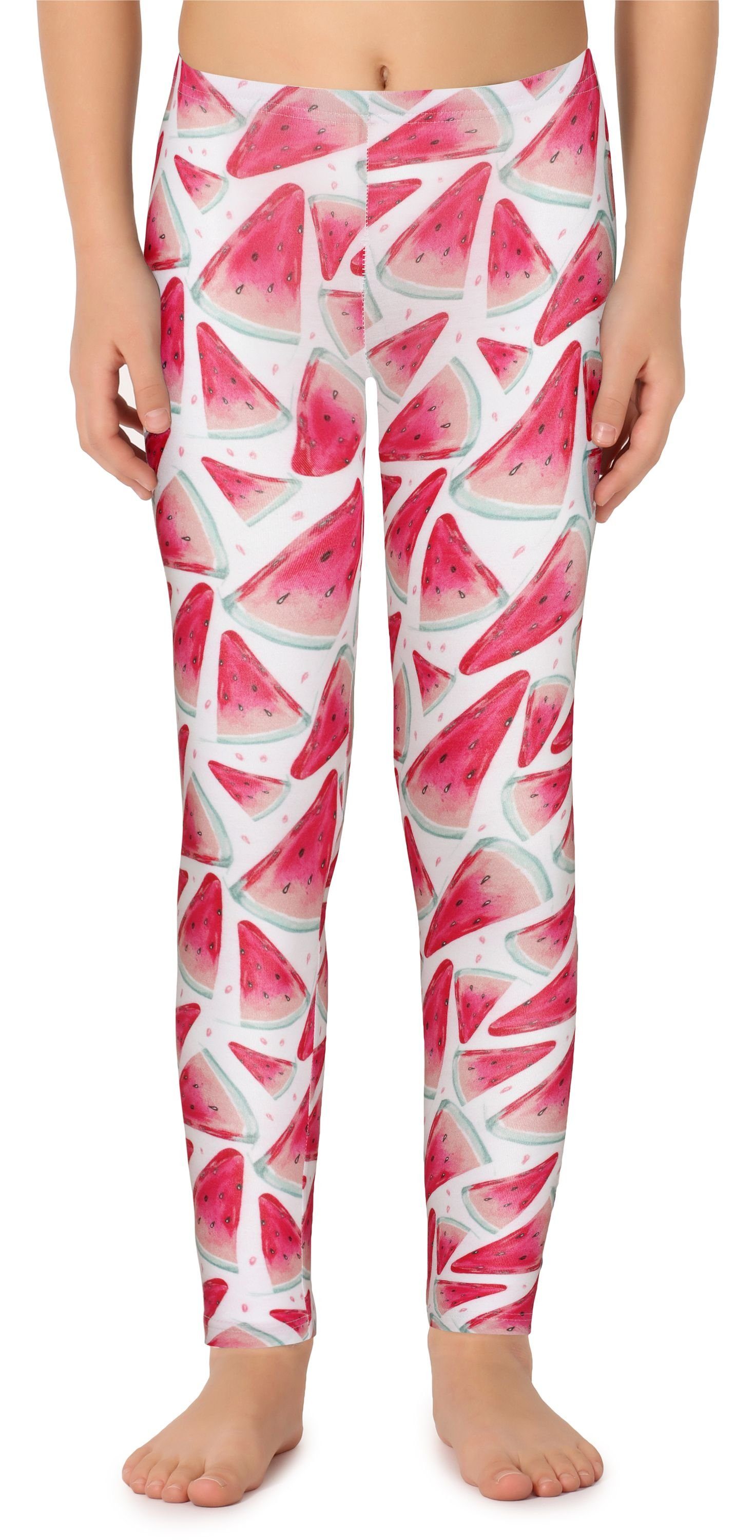 Merry Style Leggings Mädchen Lange Leggings aus Baumwolle MS10-337 (1-tlg) elastischer Bund Wassermelone | Leggings