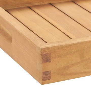 vidaXL Tablett Serviertablett 60x35 cm Massivholz Teak, Teak