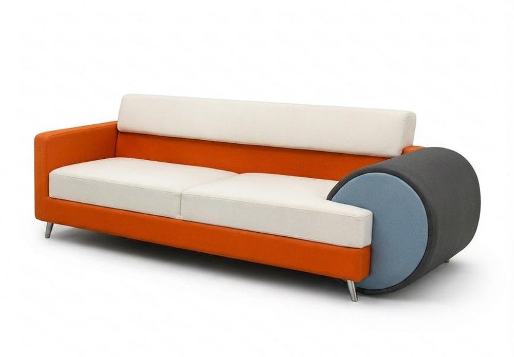 Xlmoebel 3-Sitzer Modernes 3-Sitzer-Sofa in Vintage-Optik, mehrfarbig und bequem, 1 Teile, Made in Europa