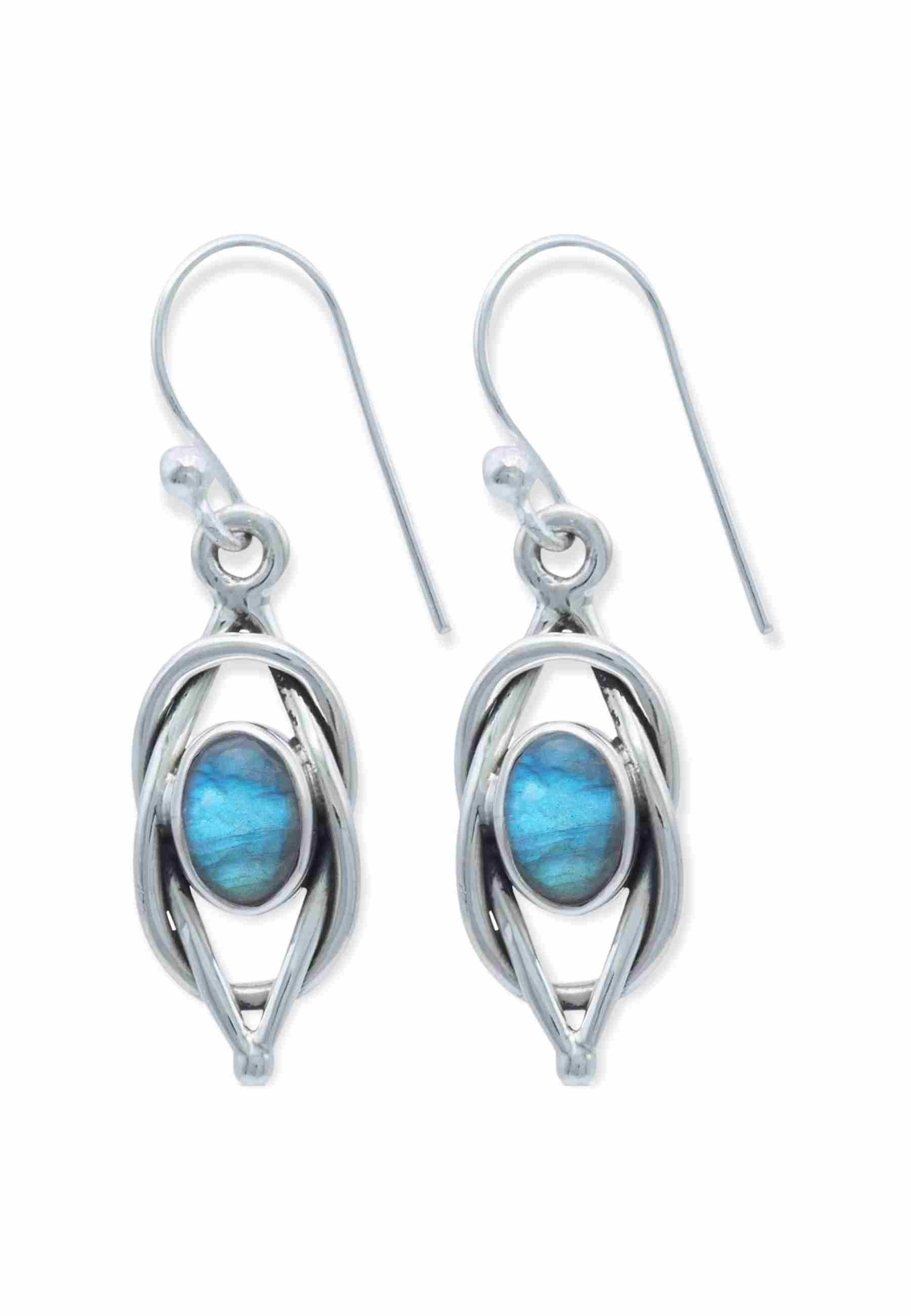 Paar Ohrhänger ANELA aus 925 Silber mit Labradorit